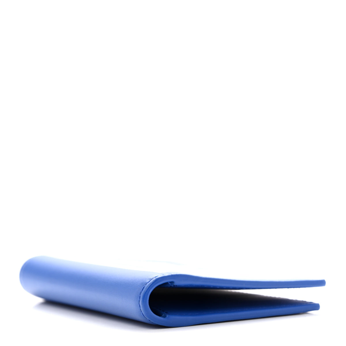 Calfskin Cover Bi-Fold Card Holder Blue White
