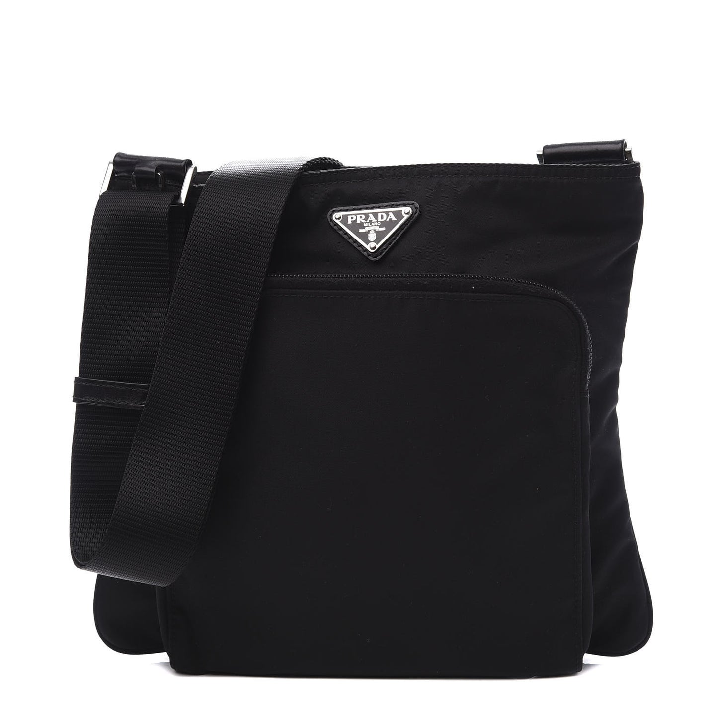 Nylon Vela Flat Messenger Bag Black