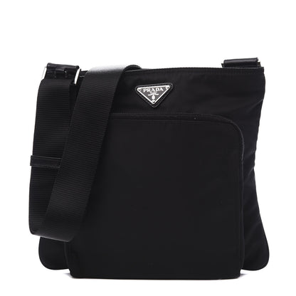Prada Nylon Vela Flat Messenger Bag Black 1 of 8