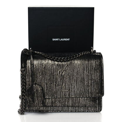 Saint Laurent Metallic Lambskin Lame Small Monogram Sunset Black Platine 10 of 10