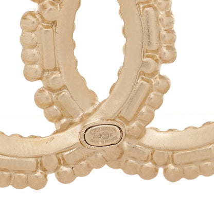 Chanel Crystal Baguette Pearl CC Brooch Gold Pearly White 4 of 5