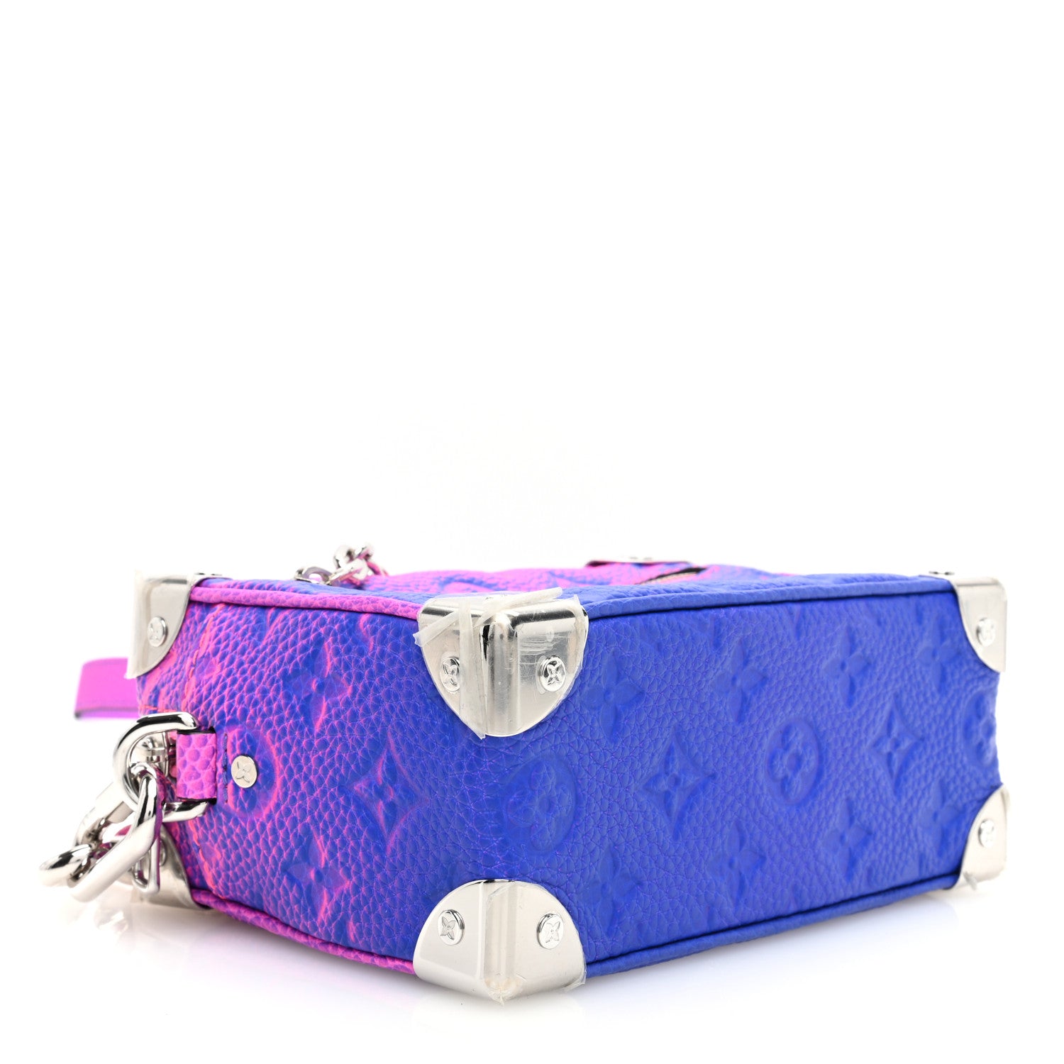 Louis Vuitton Taurillon Illusion Mini Soft Trunk Bleu Rose 4 of 10