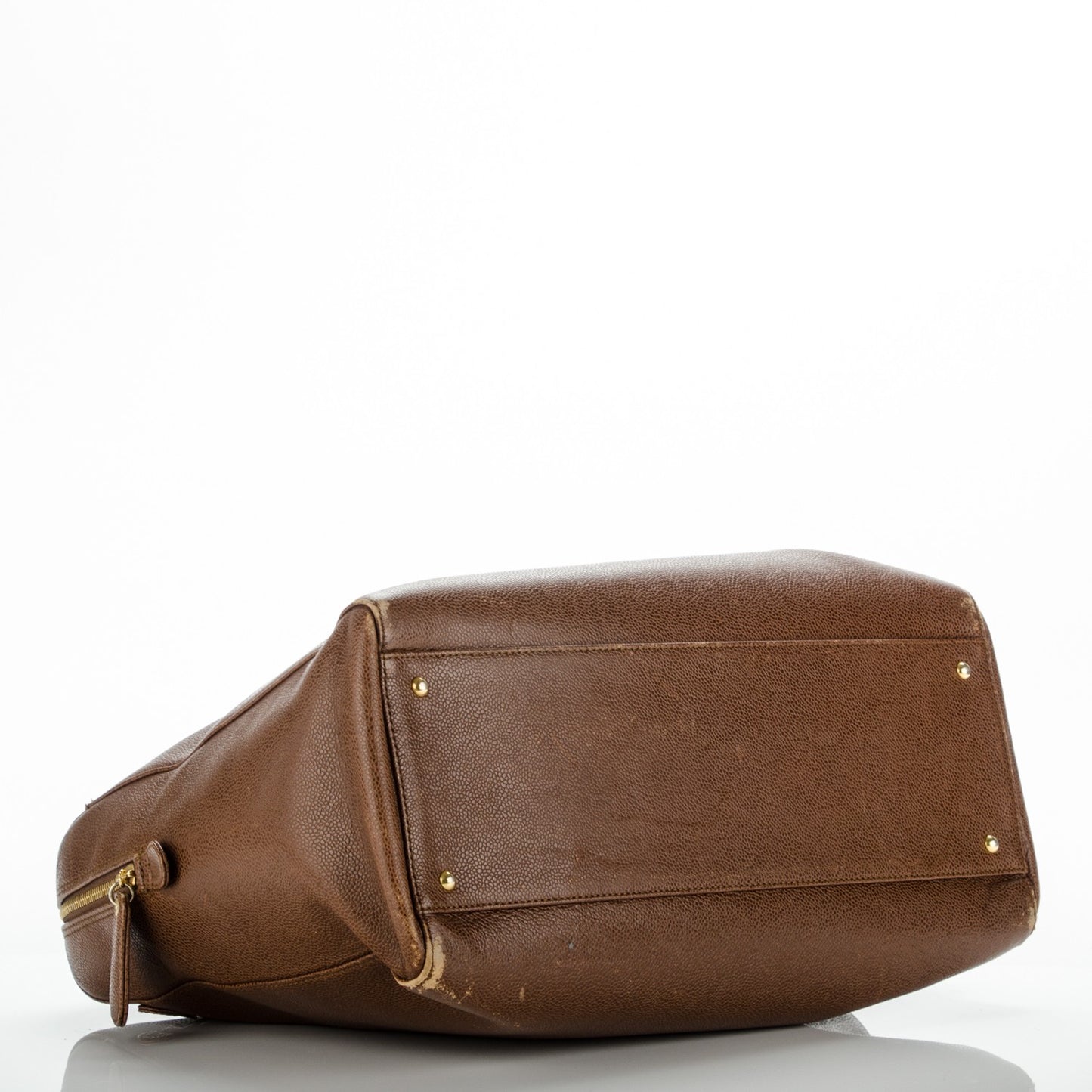 Caviar Large CC Shoulder Bag Brown