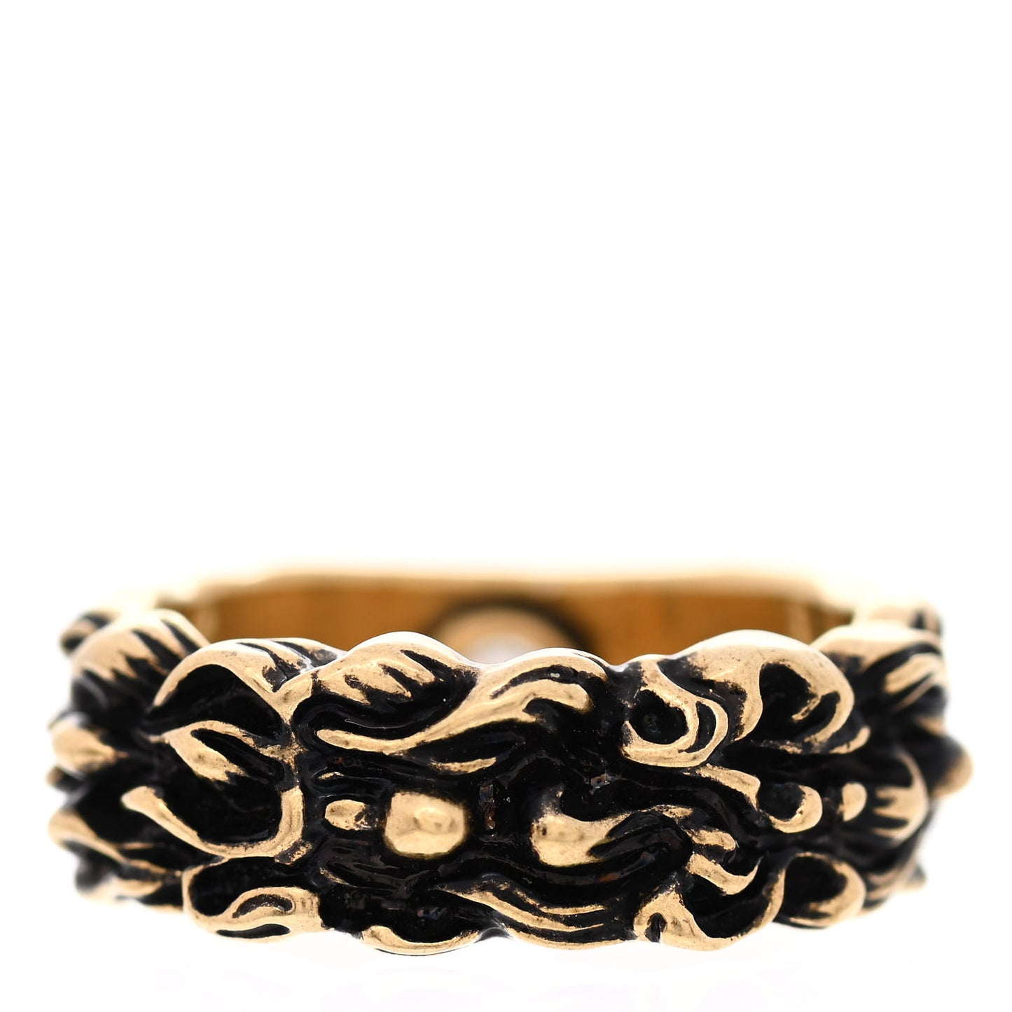 Metal Lion Mane Ring M Aged Gold