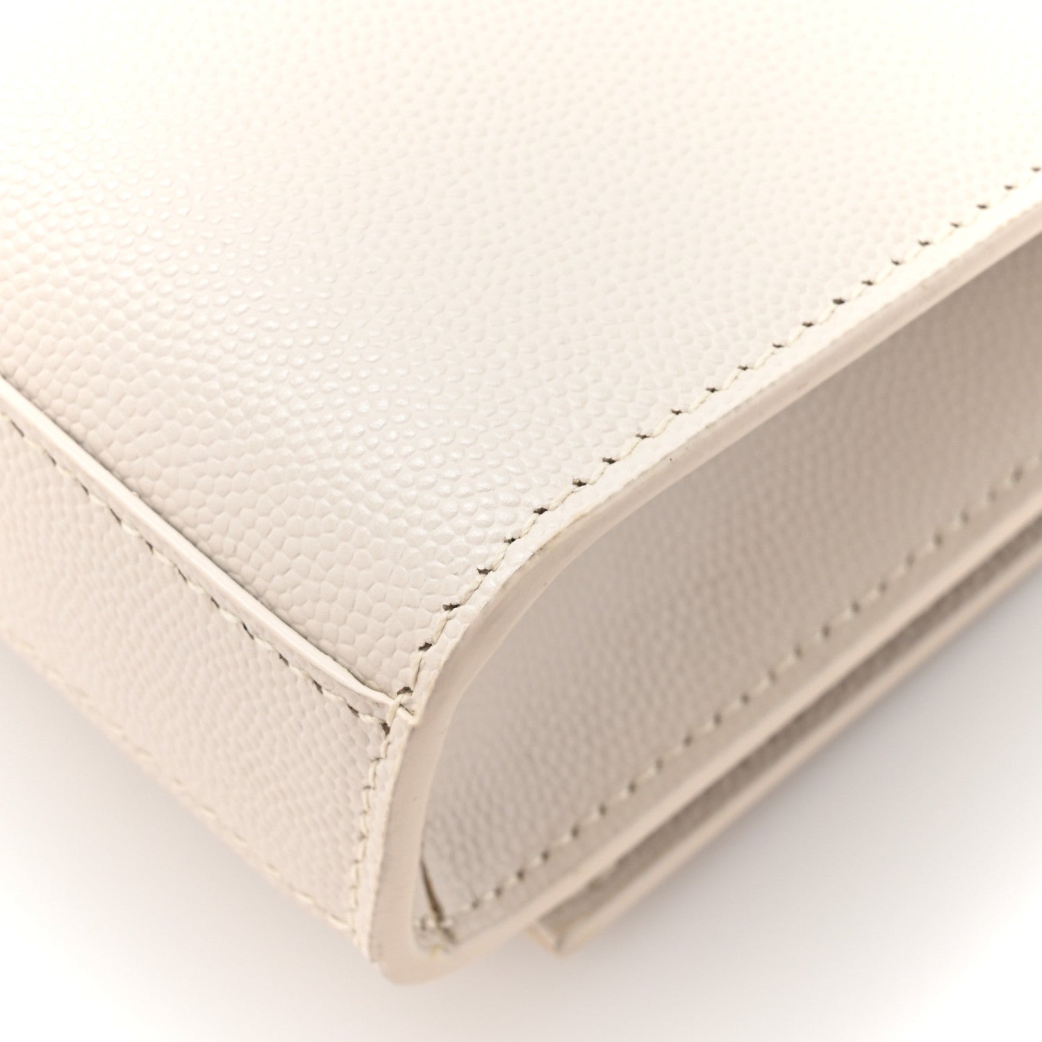 Saint Laurent Grain De Poudre Small Classic Monogram Kate Tassel Satchel Icy White 16 of 17