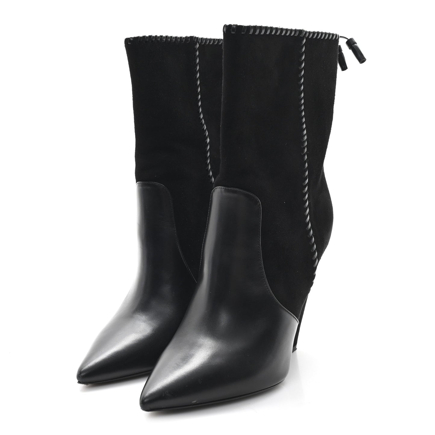 Suede Calfskin Niki 105 Wedge Booties 39.5 Black