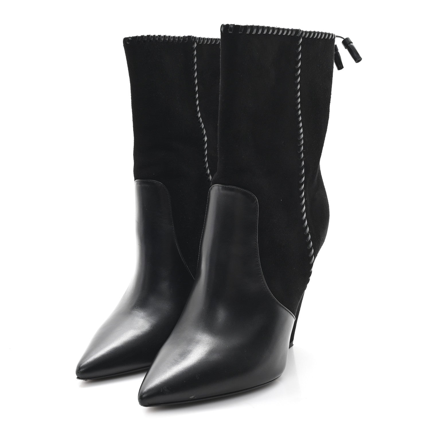 Saint Laurent Suede Calfskin Niki 105 Wedge Booties 39.5 Black 4 of 10