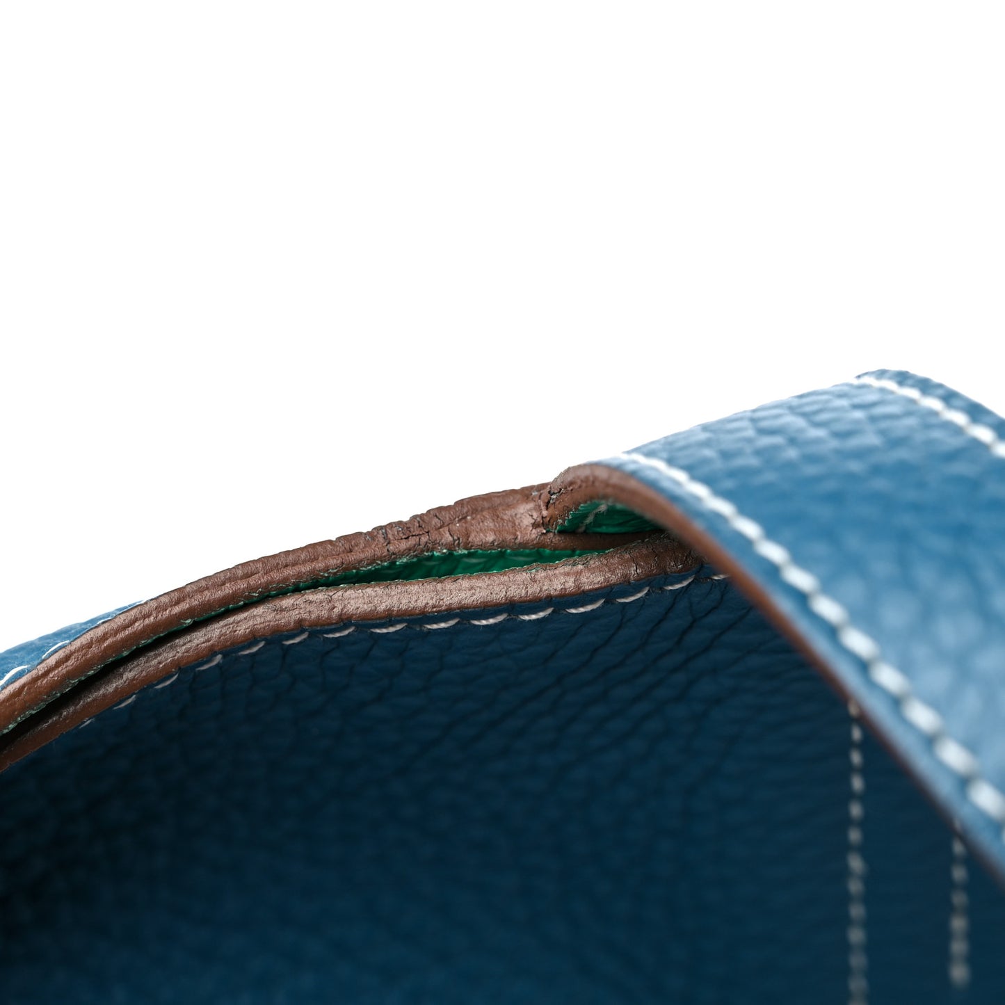 Taurillon Clemence Double Sens 36 Reversible Tote Menthe Bleu Thalassa