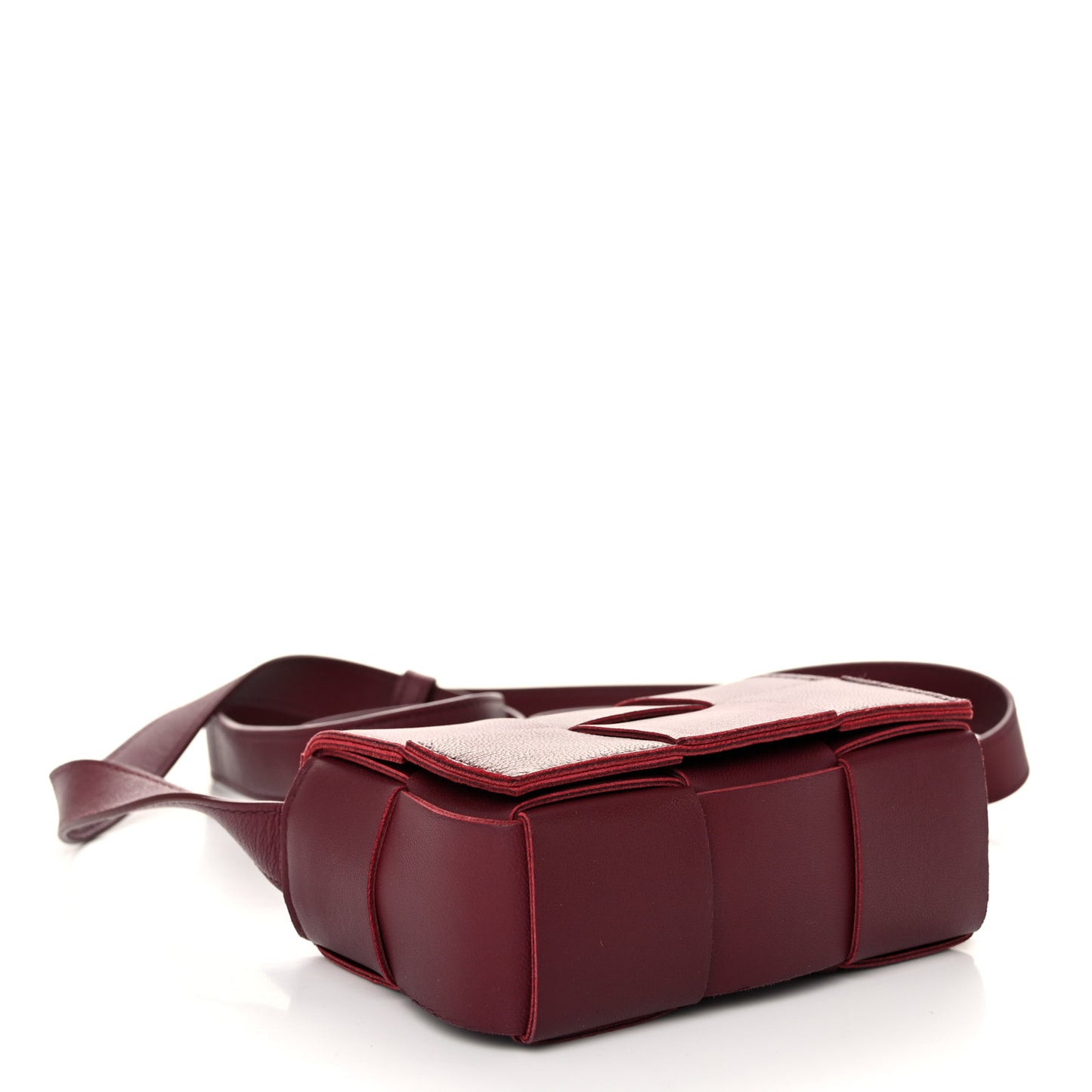 Lambskin Maxi Intrecciato Extra Mini Cassette Crossbody Bag Barolo