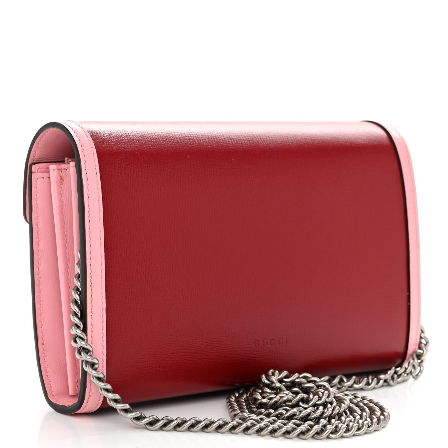 Gucci Azalea Calfskin Enamel Mini Dionysus Chain Wallet New Cherry Red Wild Rose Off White 3 of 9
