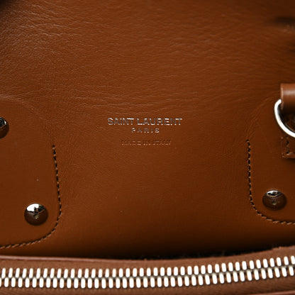 Saint Laurent Grained Calfskin Topstitch Small Sac De Jour Cognac 6 of 12