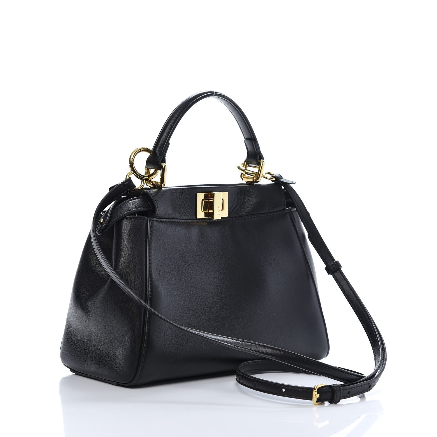Fendi Nappa Mini Peekaboo Iconic Satchel Black 3 of 12