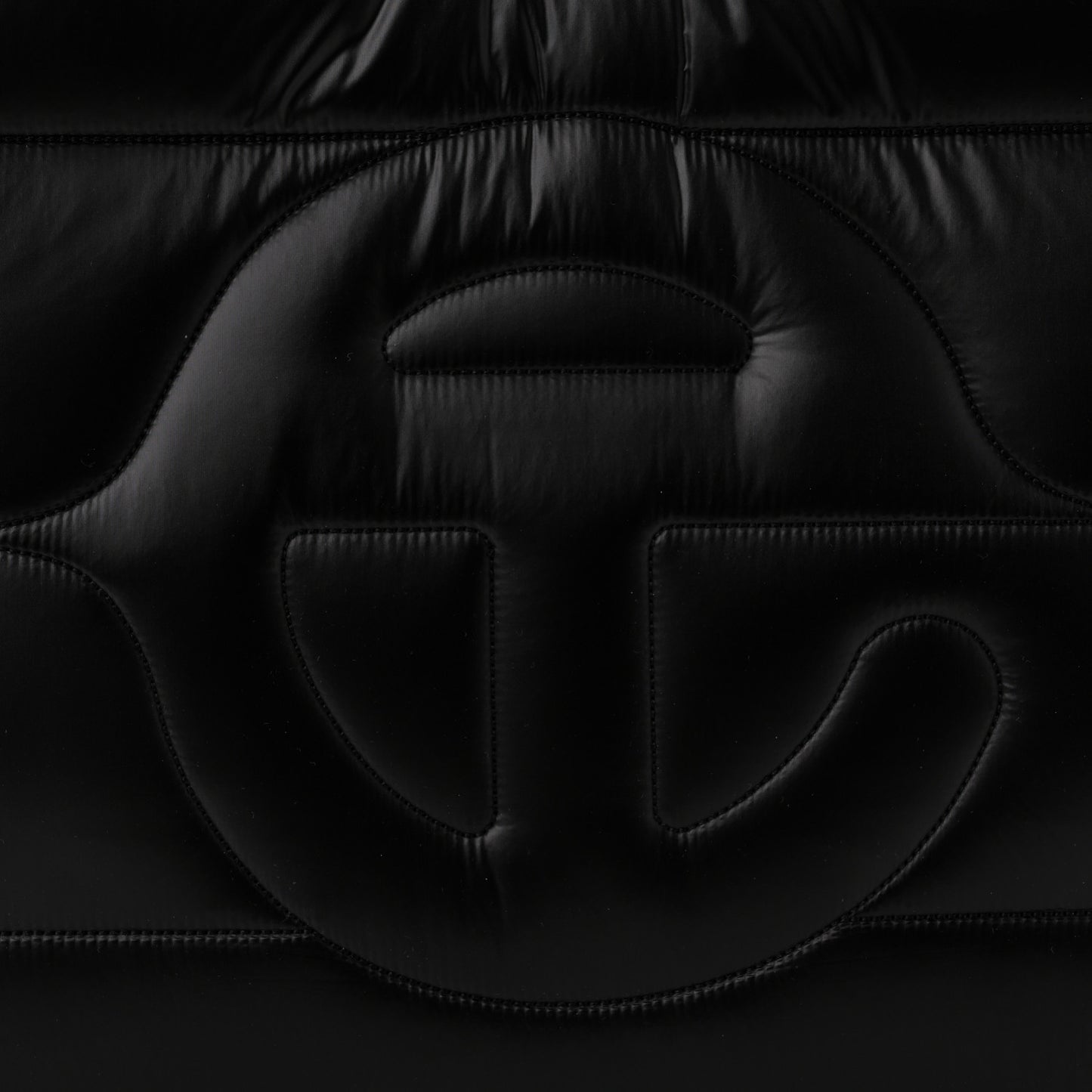 Nylon Medium Puff Shopping Bag Black