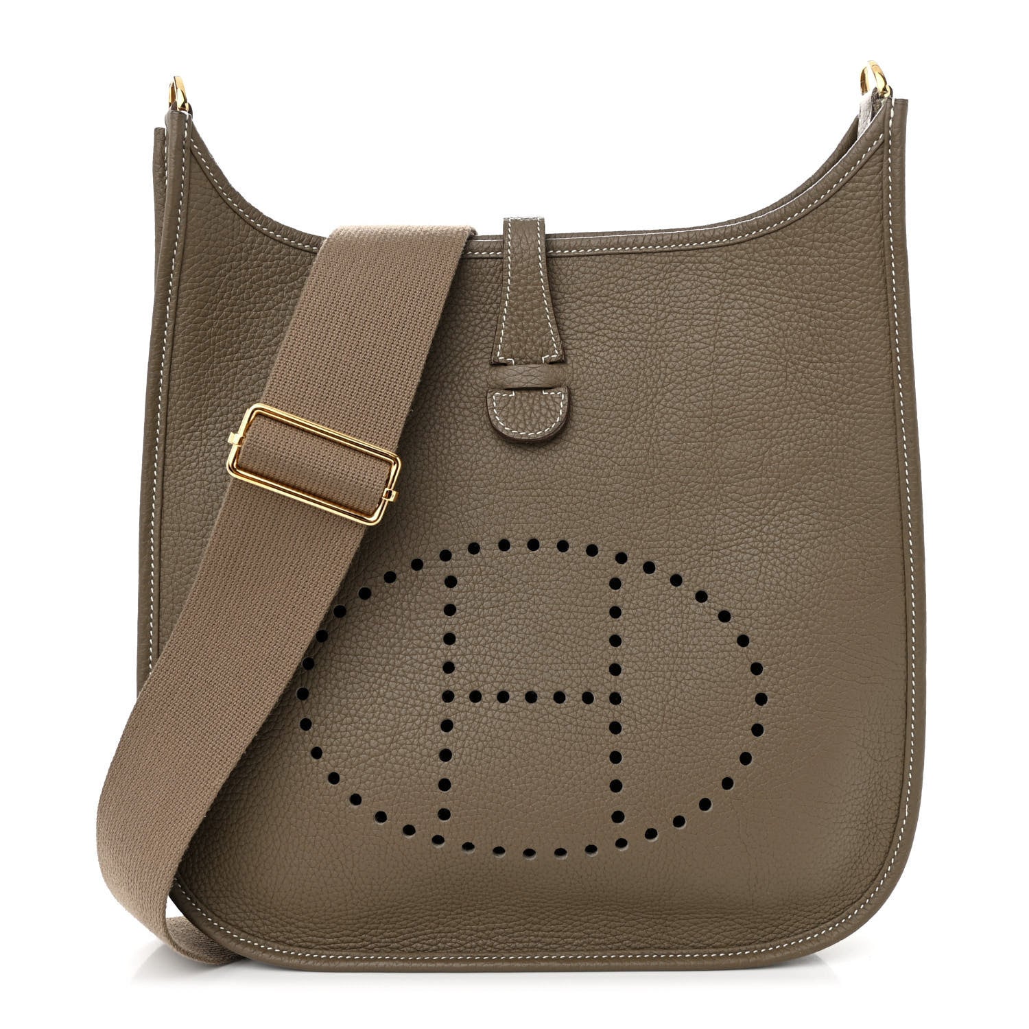 Hermes Taurillon Clemence Evelyne III PM Etoupe 1 of 12