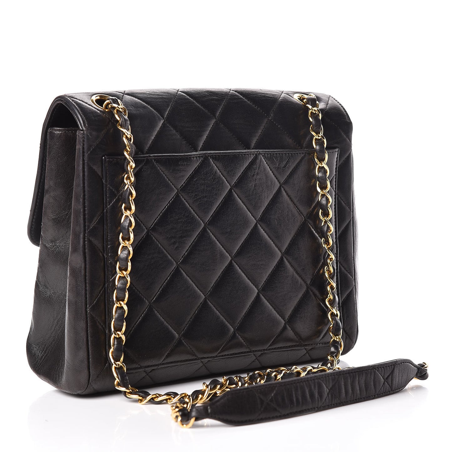 Lambskin Quilted Shoulder Bag Black