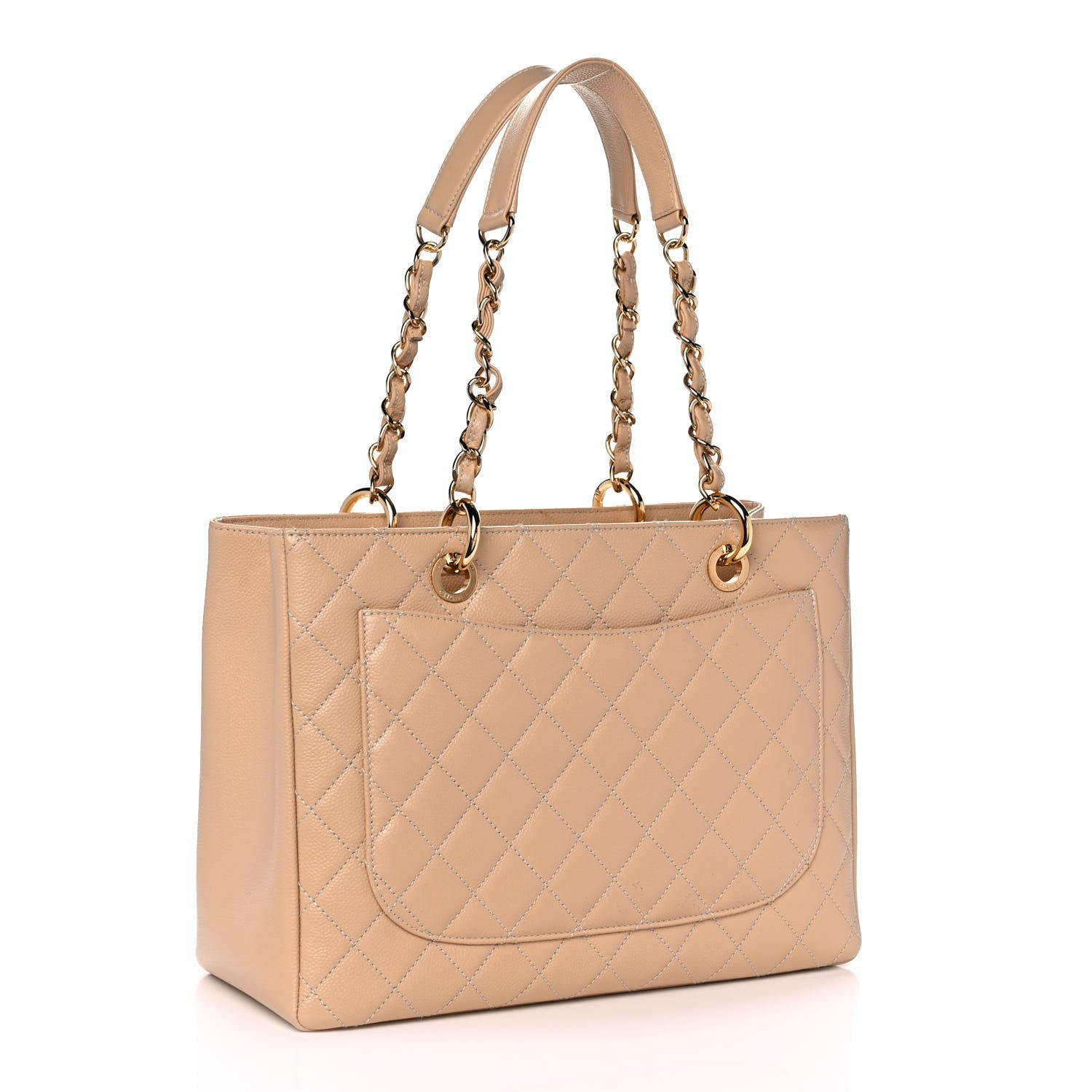 Chanel Caviar Quilted Grand Shopping Tote GST Beige 3 of 11