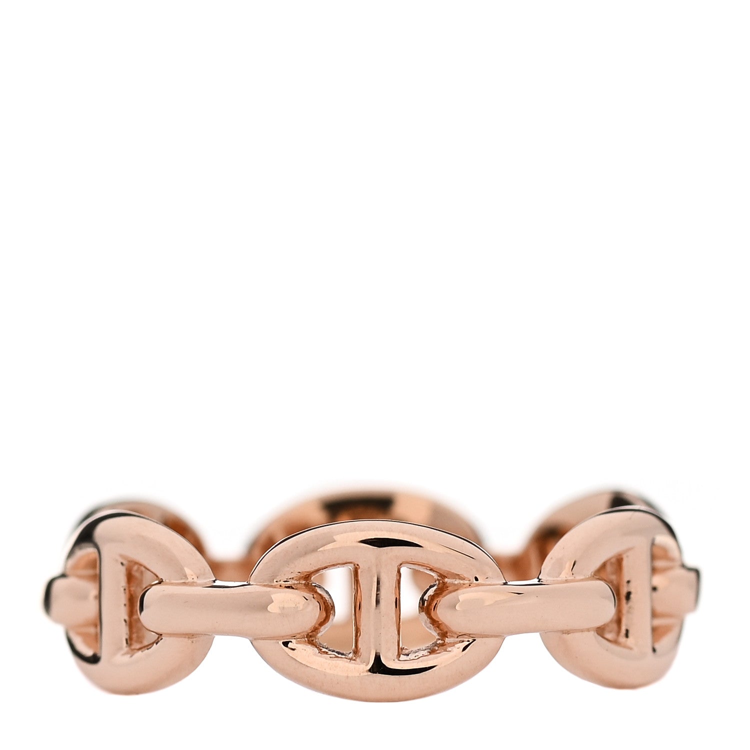 Hermes 18K Rose Gold PM Chaine D'Ancre Enchainee Ring 54 7 3 of 6