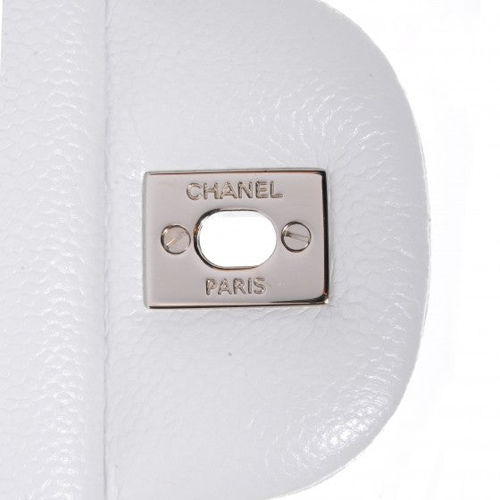 Caviar Jumbo Double Flap White