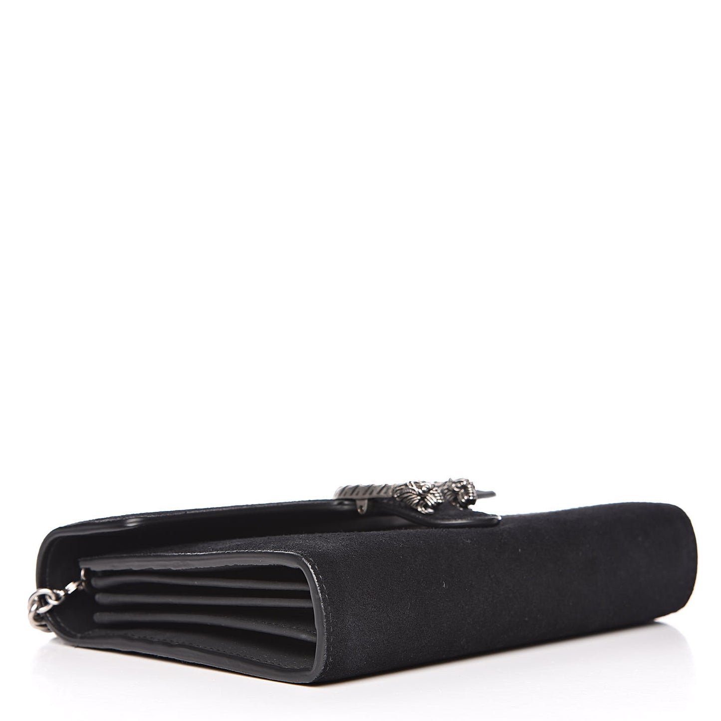 Suede Mini Dionysus Chain Wallet Black