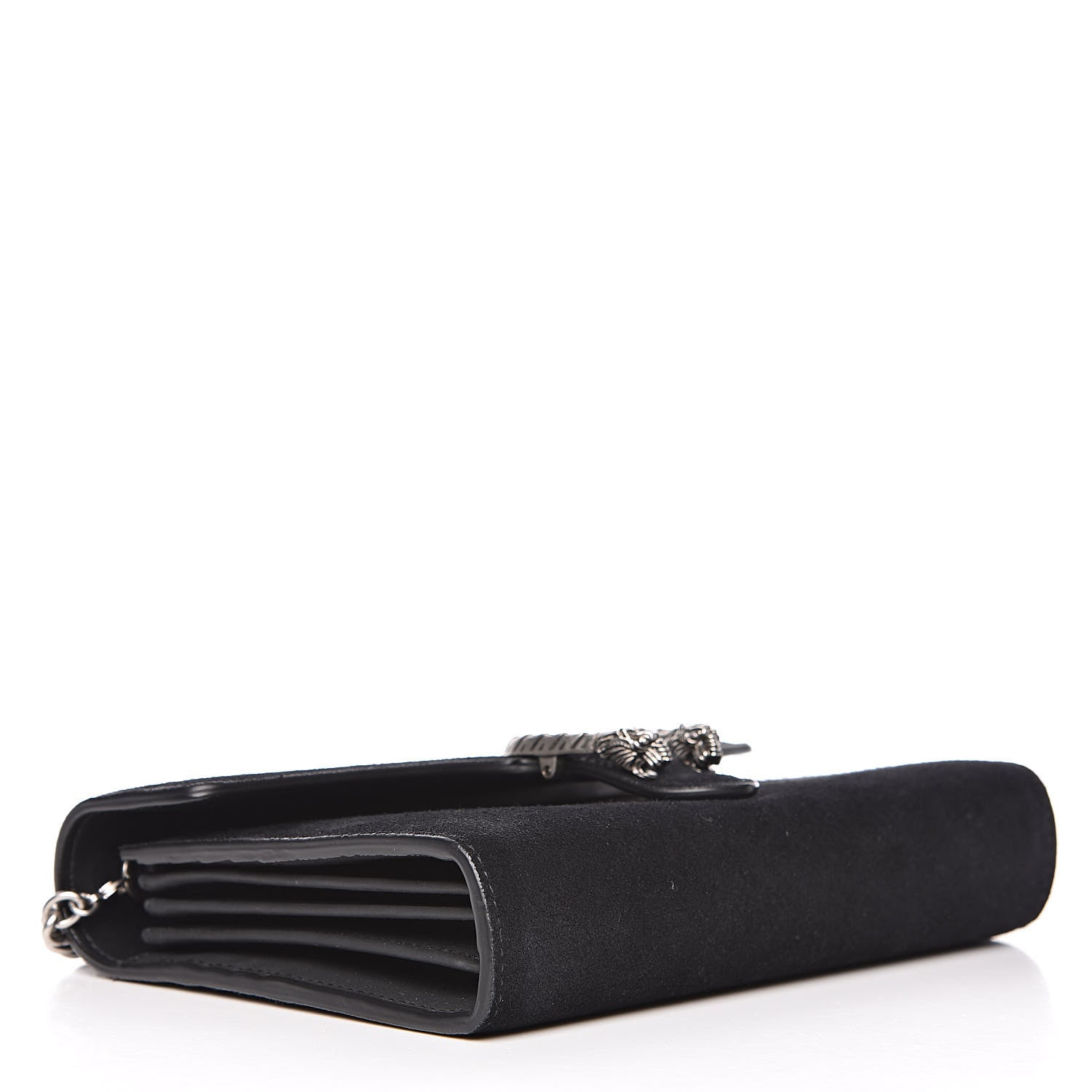 Gucci Suede Mini Dionysus Chain Wallet Black 4 of 13