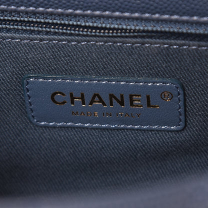 Chanel Caviar Quilted Small Coco Handle Flap Blue 6 of 7