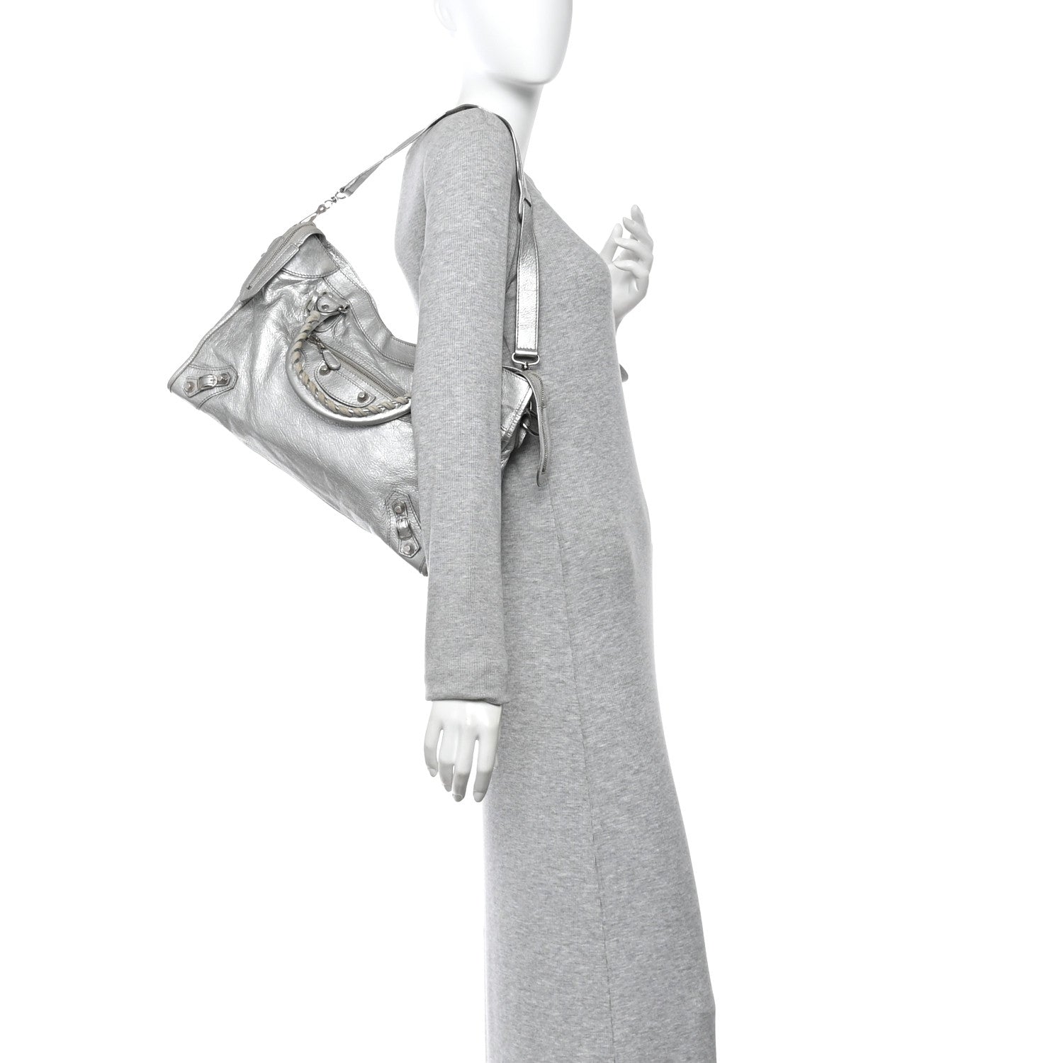 Balenciaga Metallic Agneau Giant 12 Silver Hardware City Gris Aluminum 2 of 12