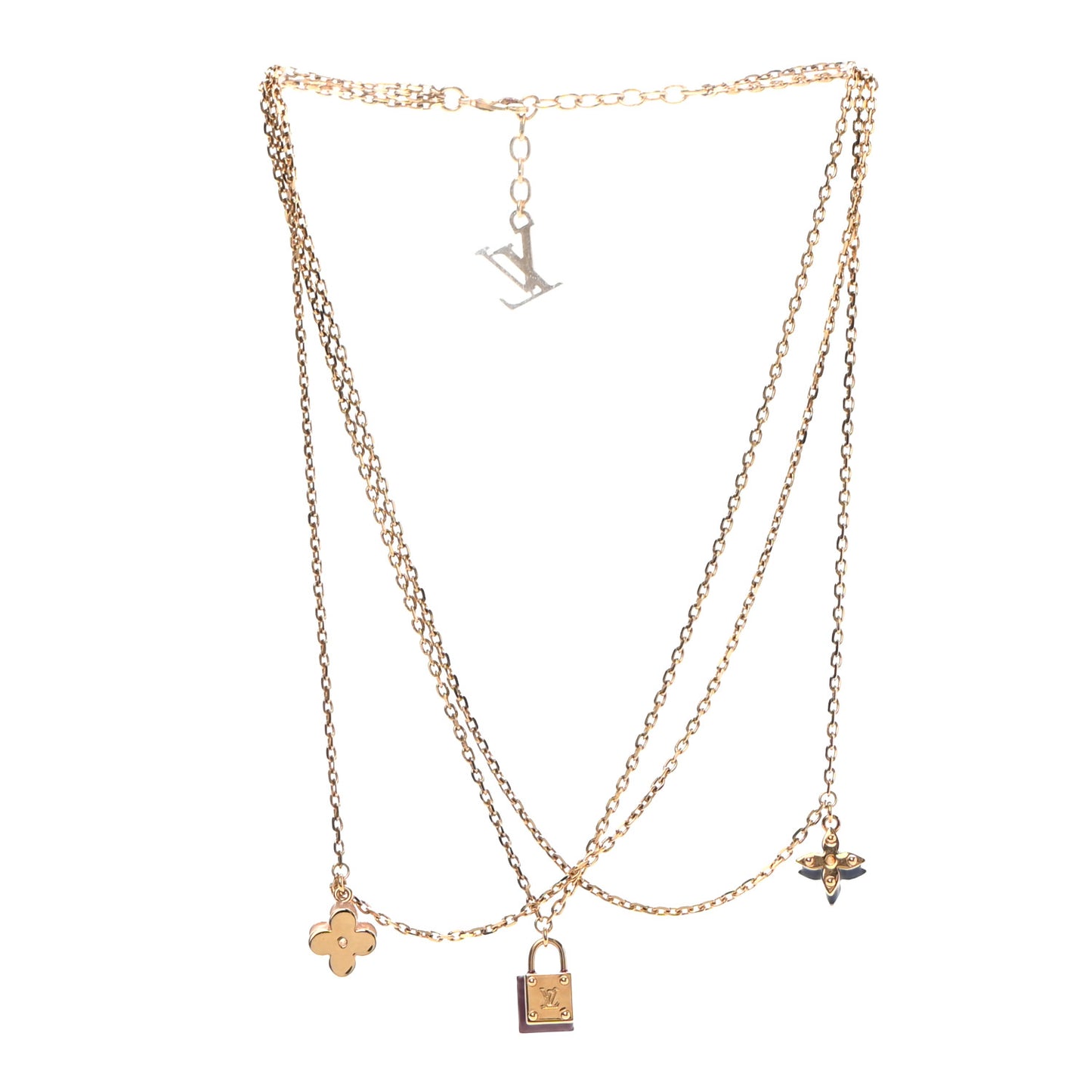 Sweet Charms Tiered Necklace Gold