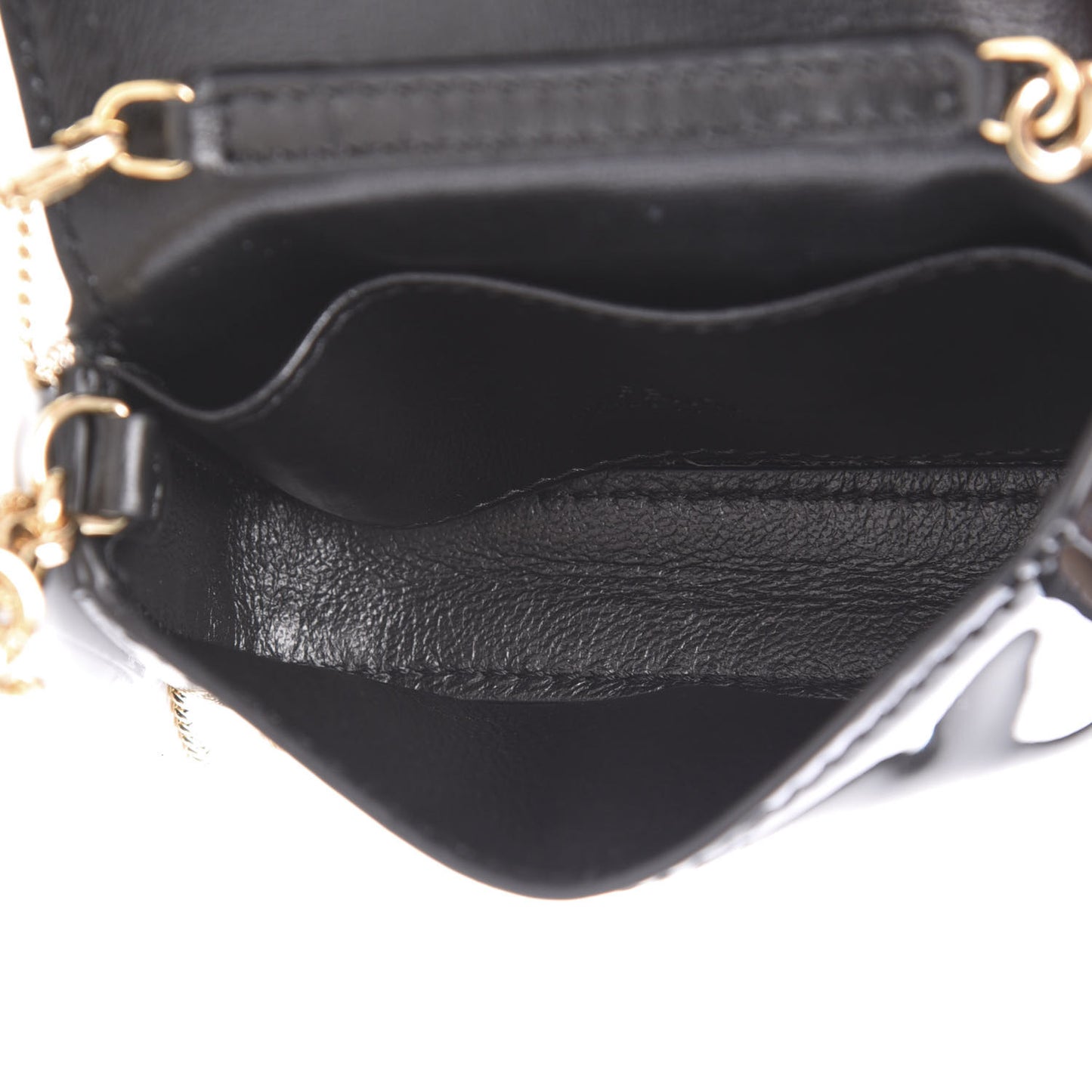 Vitello Vernice Mou Nano Baguette Belt Charm Black