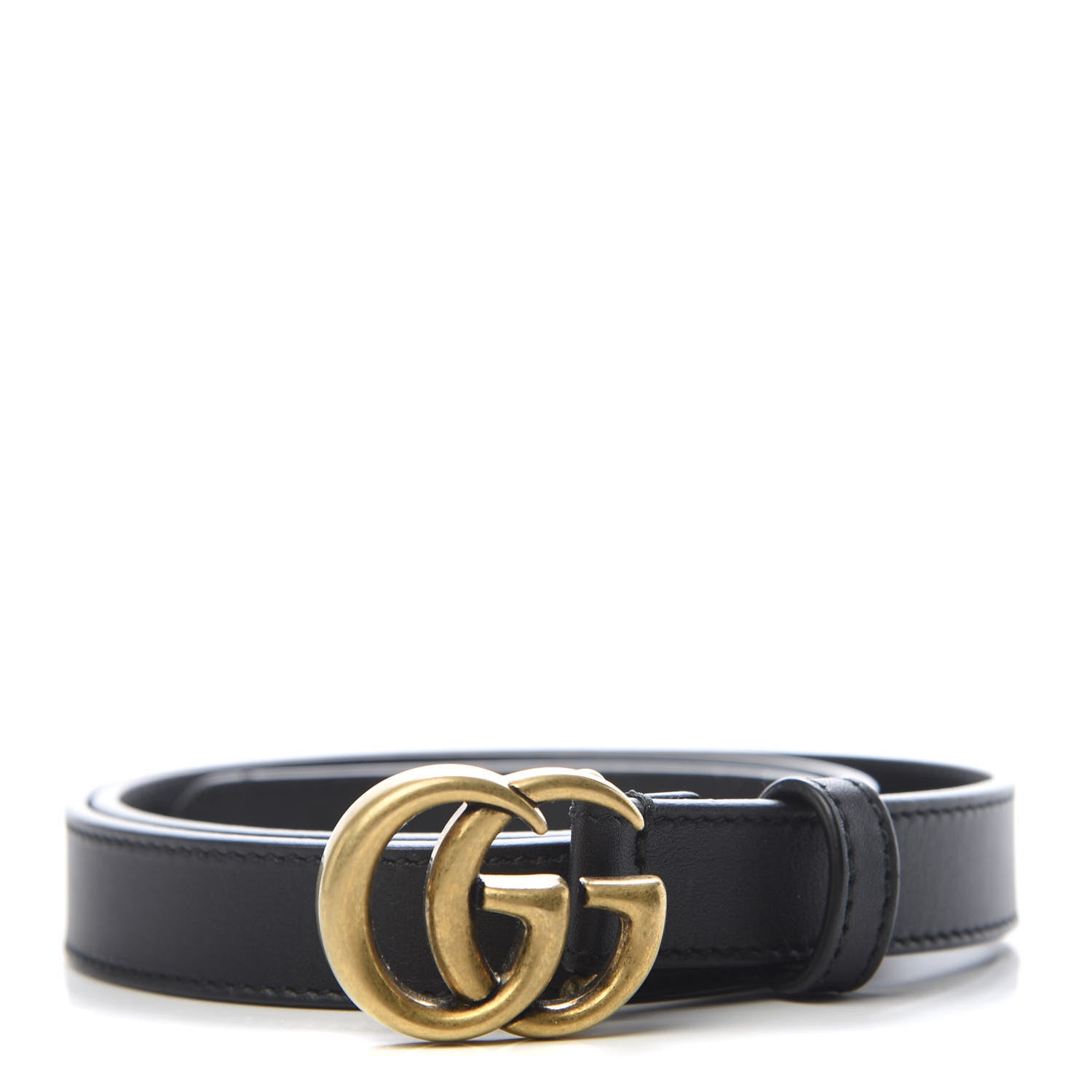Gucci Calfskin Double G 20mm Belt 75 30 Black 1 of 6