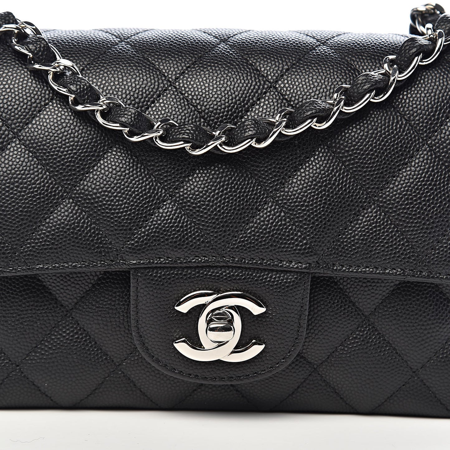 Caviar Quilted Mini Rectangular Flap Black