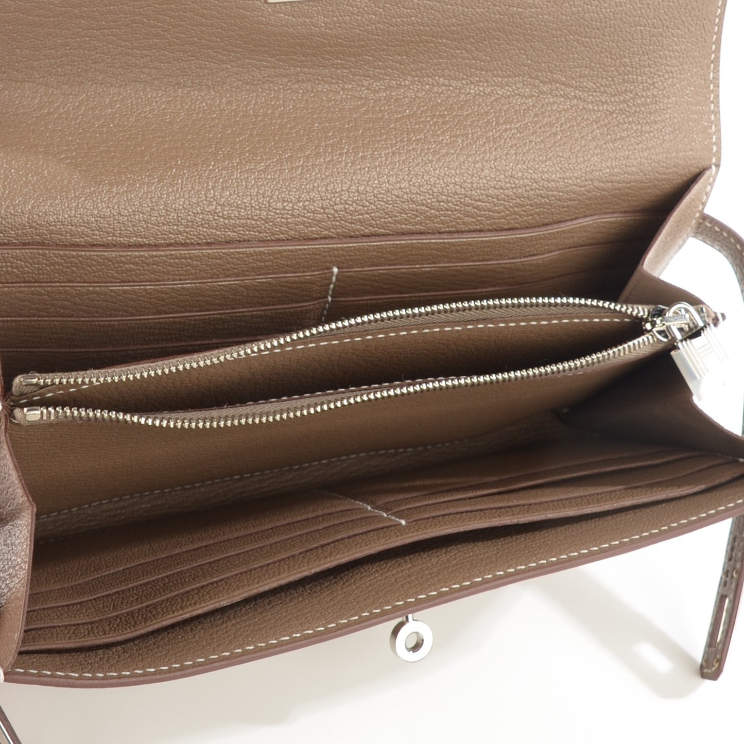 Chevre Mysore Kelly Longue Wallet Etoupe