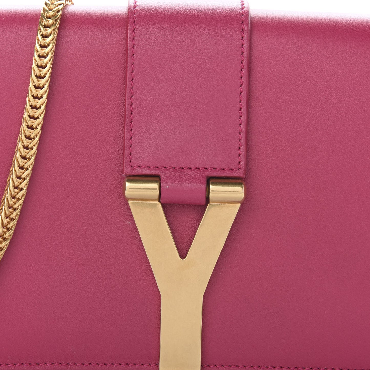 Calfskin Small Classic Y Satchel Fuchsia