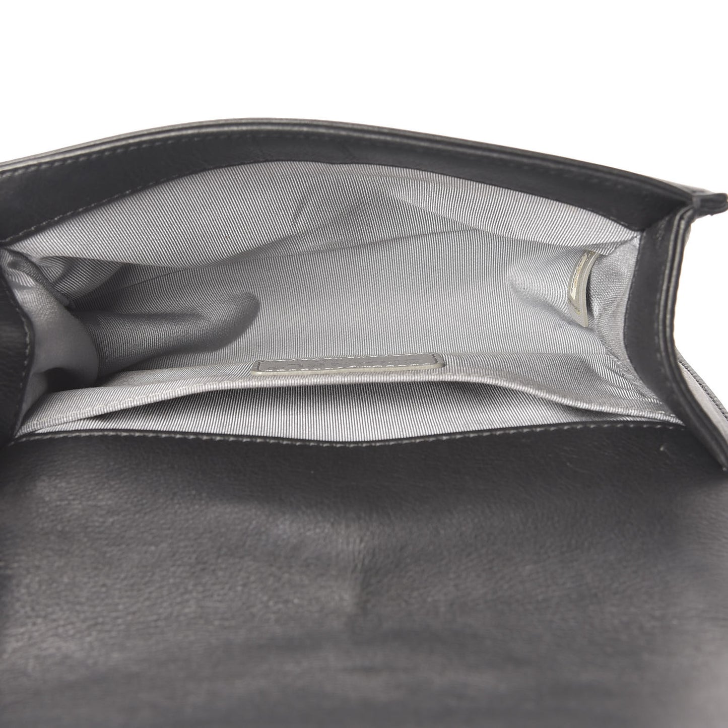 Calfskin Quilted Small Boy Flap Dark Grey