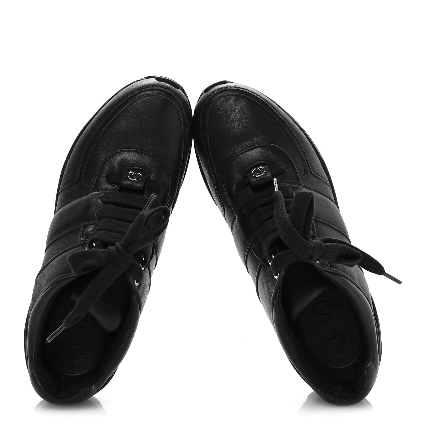 Calfskin Tweed Womens Sneakers 37 Black