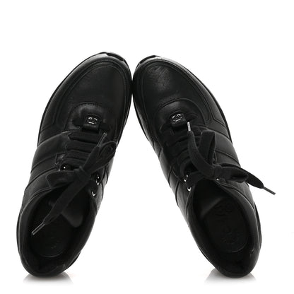 Chanel Calfskin Tweed Womens Sneakers 37 Black 2 of 8