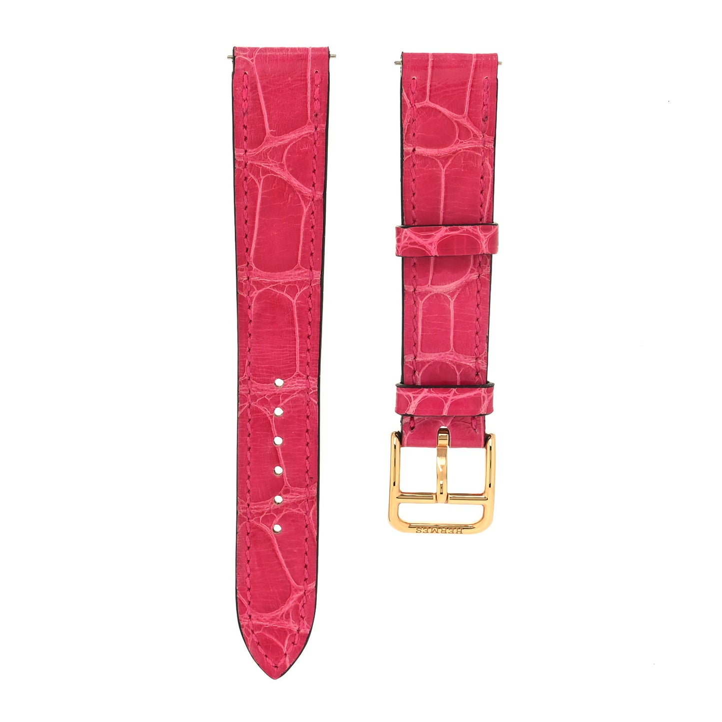 Matte Alligator 25mm Heure H Hour Watch Strap FRAMBOISE