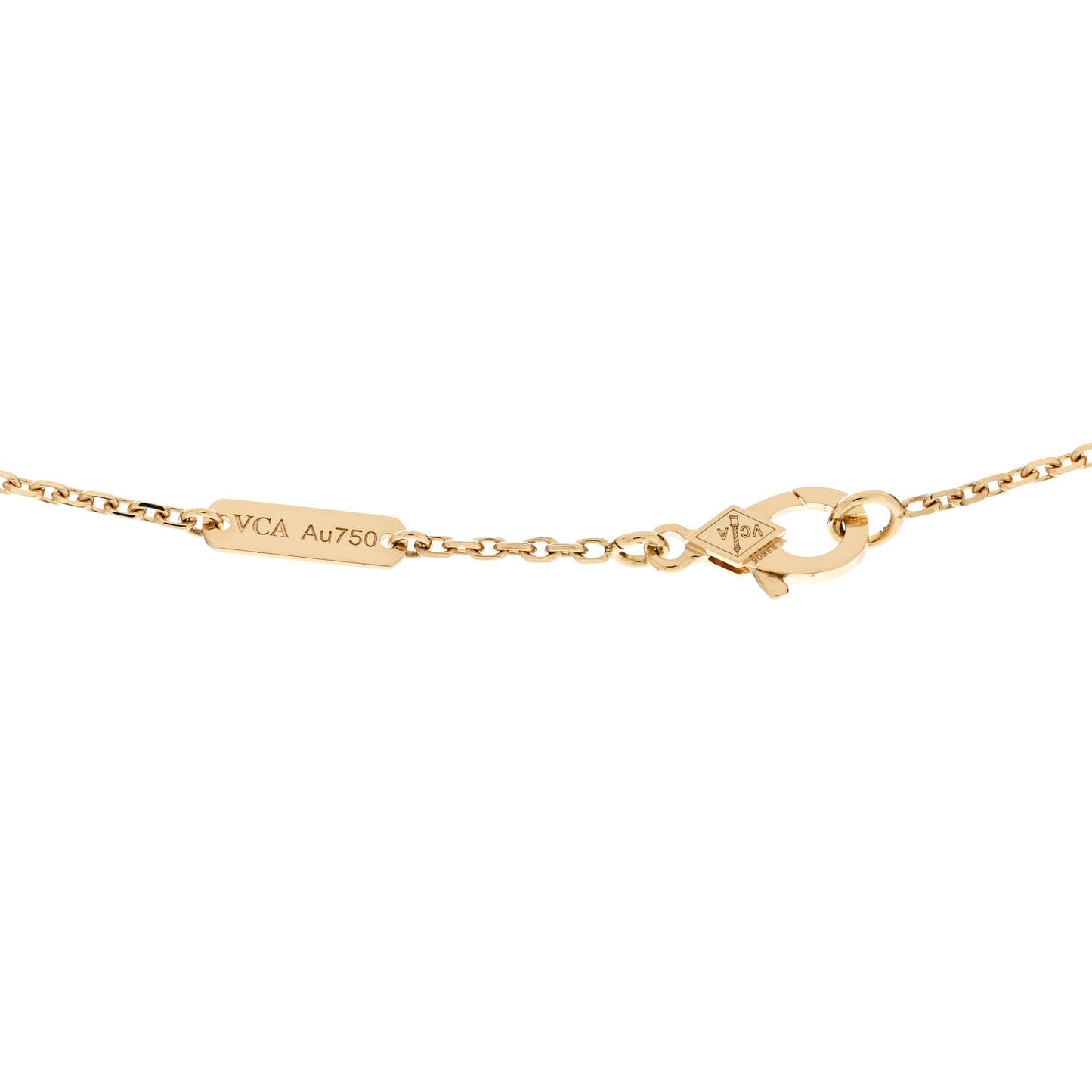 18K Yellow Gold Guilloche Vintage Alhambra Pendant Necklace