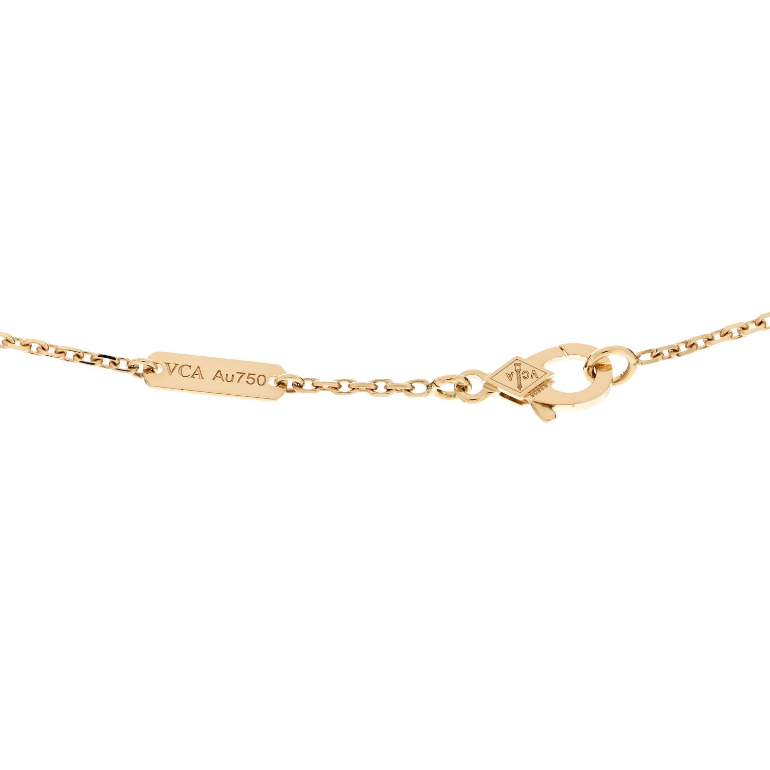 Van Cleef & Arpels 18K Yellow Gold Guilloche Vintage Alhambra Pendant Necklace 4 of 6