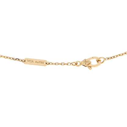 Van Cleef & Arpels 18K Yellow Gold Guilloche Vintage Alhambra Pendant Necklace 4 of 6