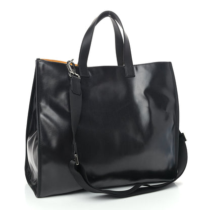 Fendi X SARAH COLEMAN Coated Canvas FF Fish Eye Logo Shopping Tote Black White 3 of 12