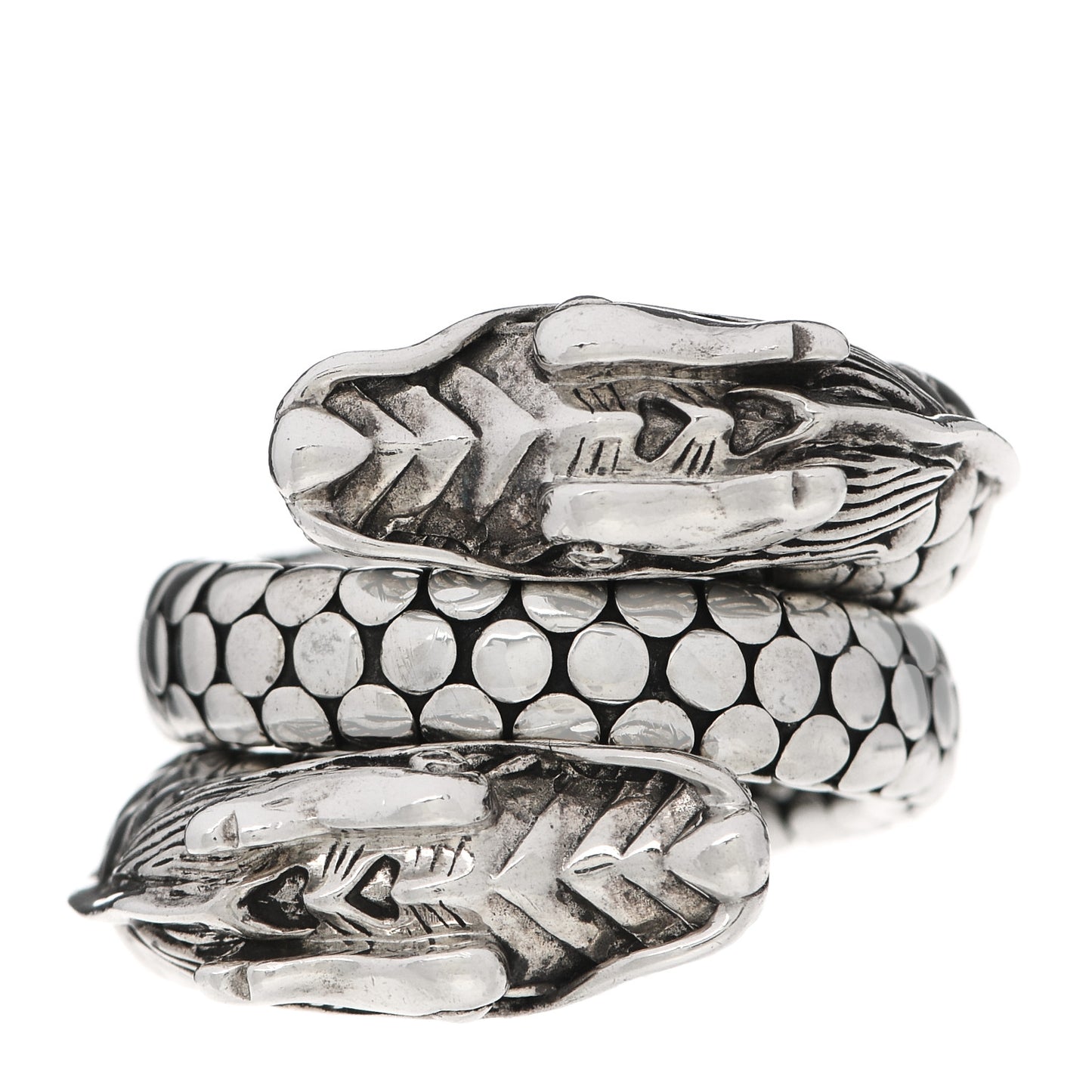 Sterling Silver Legends Naga Dragon Coil Ring 56 7.5