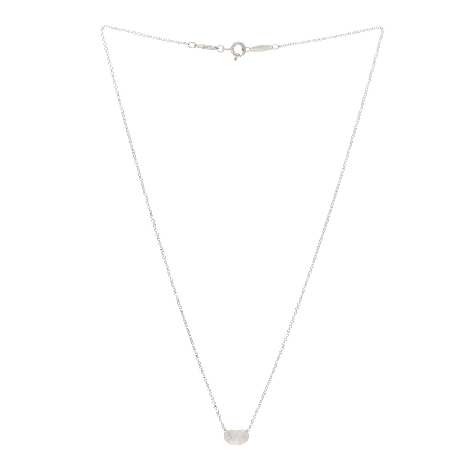 Tiffany Sterling Silver 9mm Elsa Peretti Bean Pendant Necklace 3 of 7