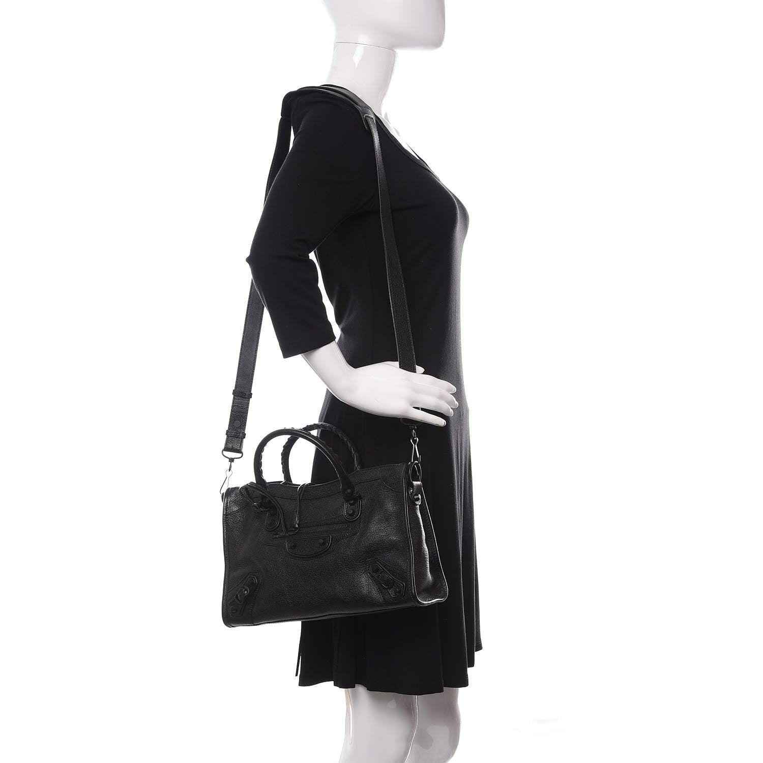 Balenciaga Chevre Black Metallic Edge Hardware S City Black 2 of 10