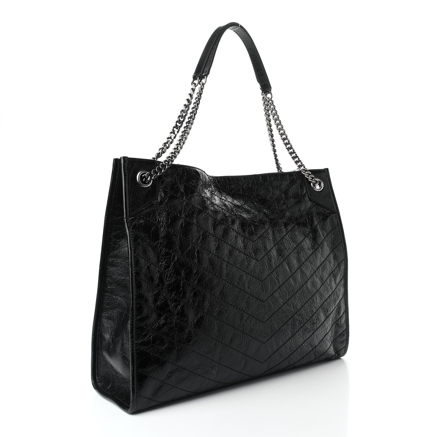 Saint Laurent Crinkled Calfskin Matelasse Monogram Niki Shoulder Bag Black 3 of 8