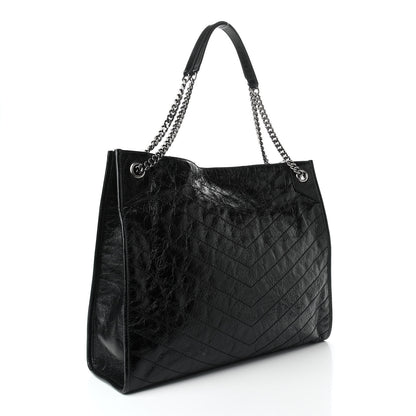 Saint Laurent Crinkled Calfskin Matelasse Monogram Niki Shoulder Bag Black 3 of 8