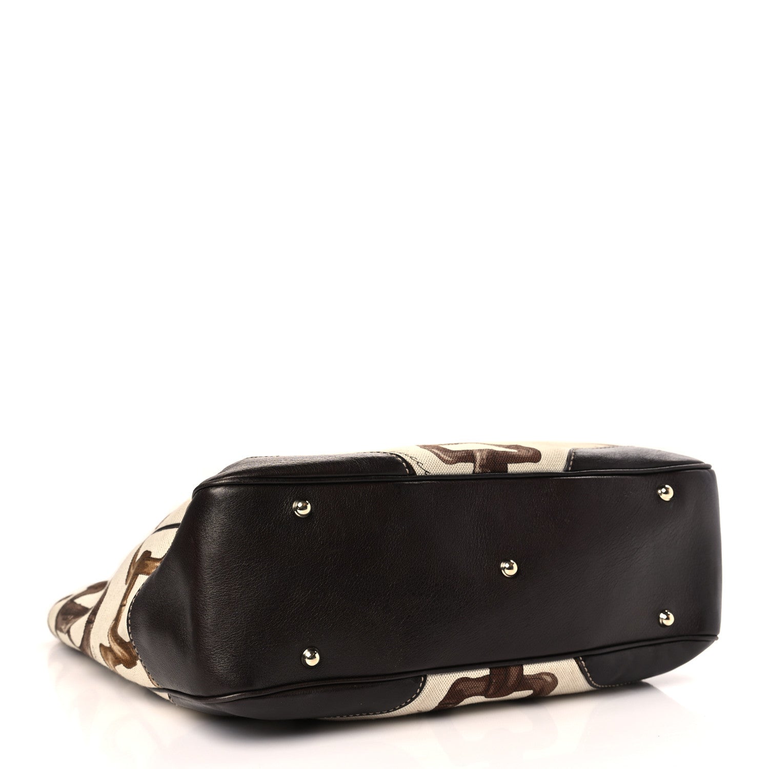 Gucci Canvas Bamboo Horsebit Print Tote White 4 of 10