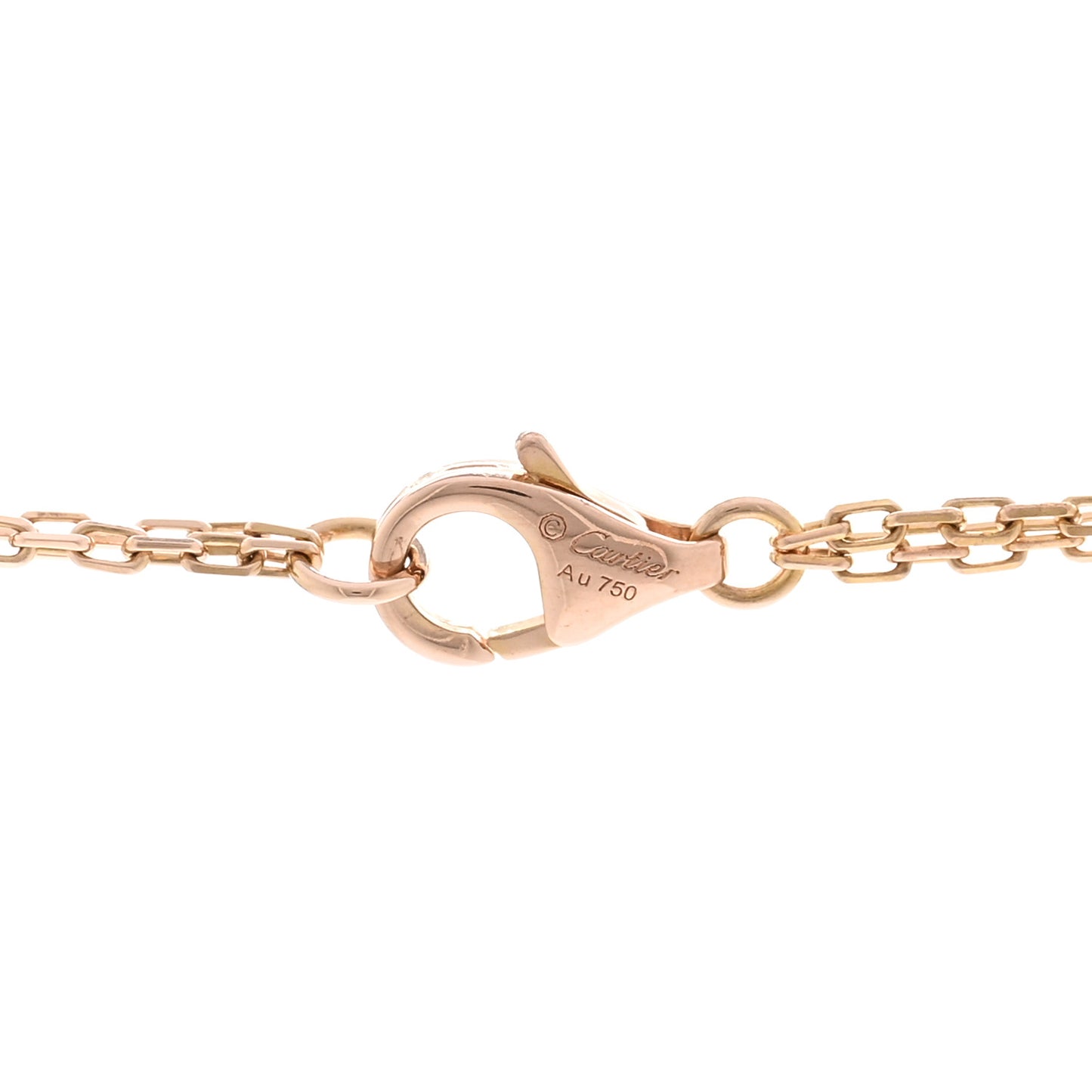 18K Pink Gold 2 Diamond LOVE Necklace