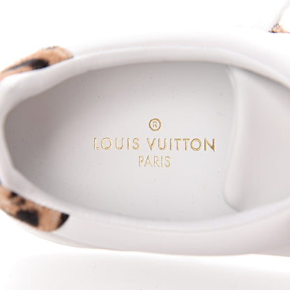 Louis Vuitton Calfskin Calf Hair Monogram Giant Jungle Frontrow Sneakers 37.5 White 8 of 9