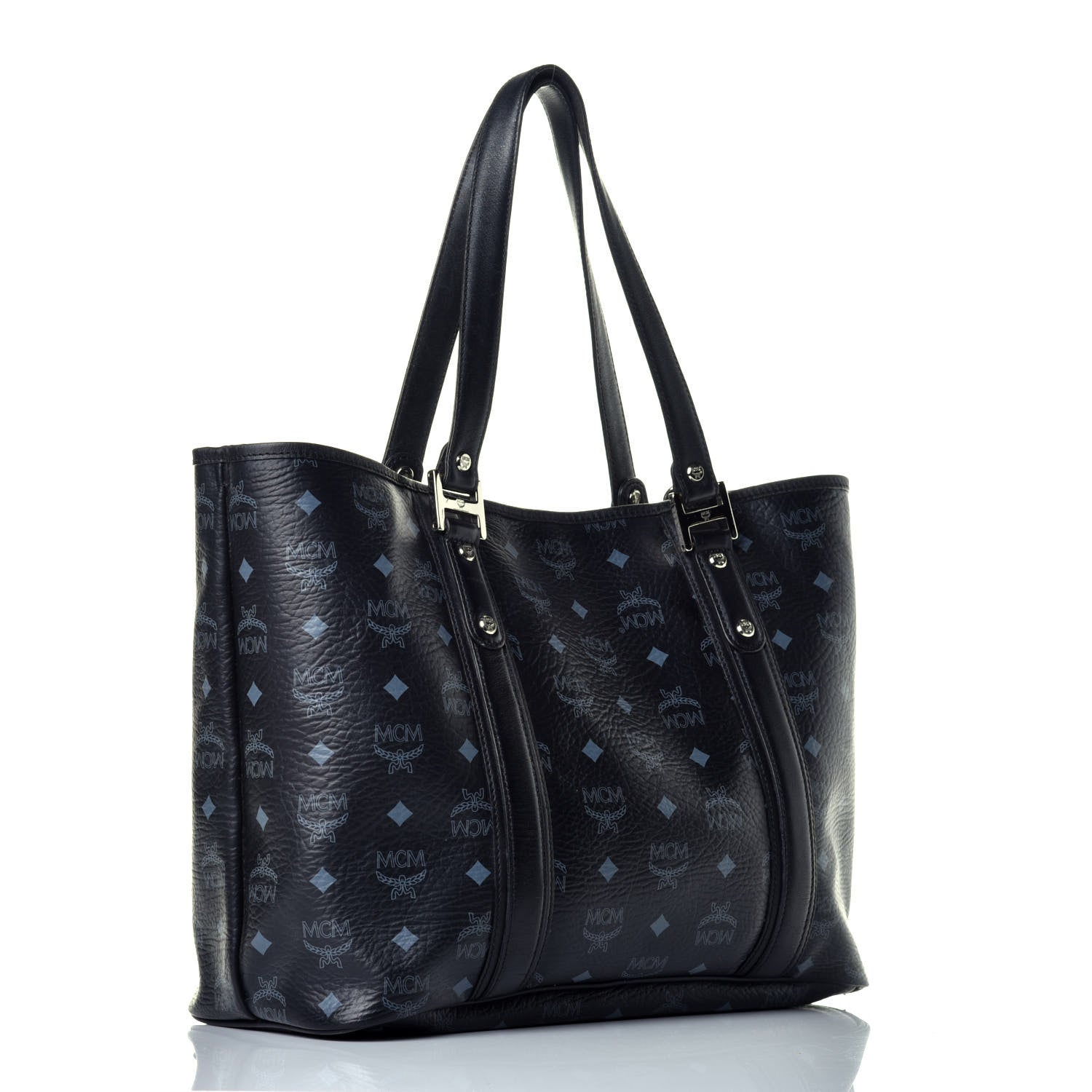 MCM Visetos Shopping Tote Black 3 of 9