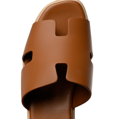 Hermes Calfskin Cork Eze 30 Sandals 36 Marron Glaise 9 of 10